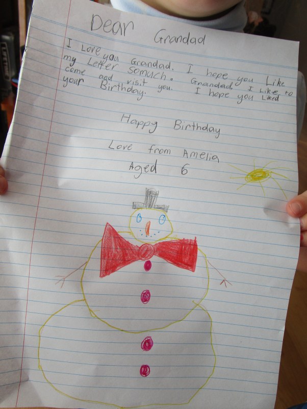 Amelia's letter to Grandad